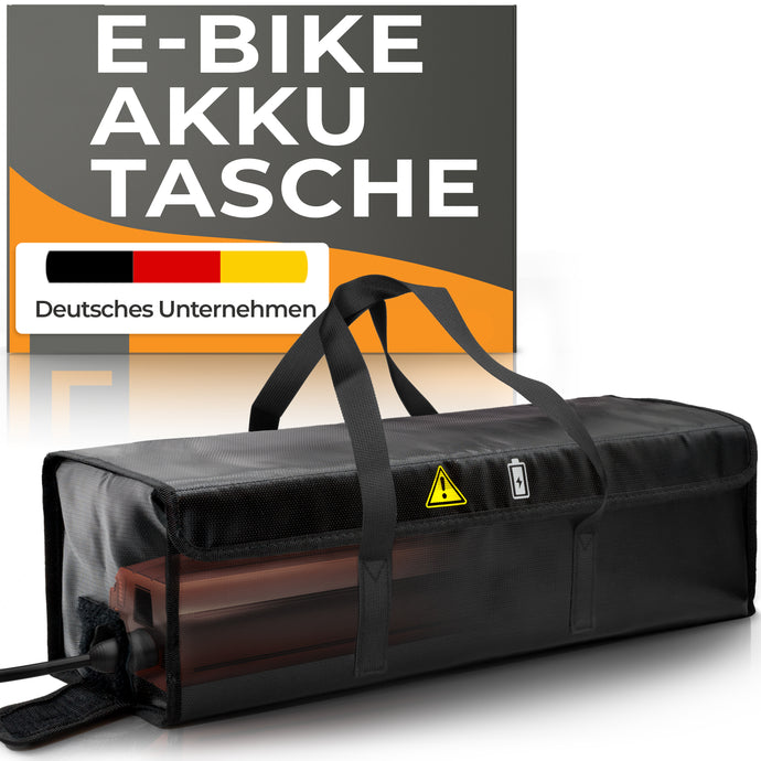 E-Bike Akku Tasche für sicheres Laden & transportieren I Premium Akkutasche in 2 Größen