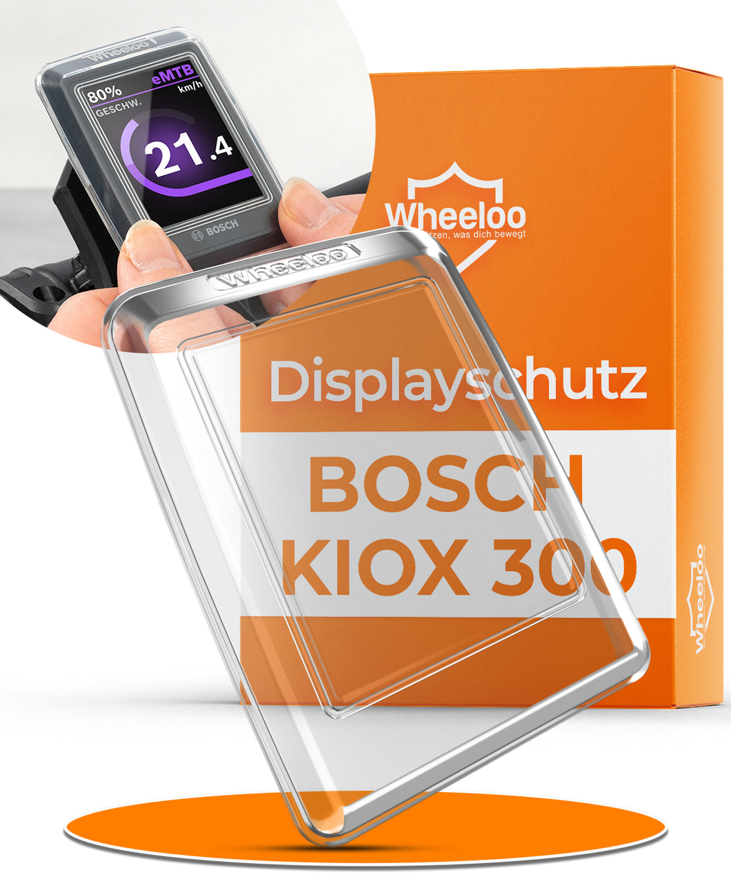 WHEELOO Bosch Kiox 300 Schutzhülle I Displayschutz für Ebike I transparent & wasserabweisend I E Bike Display Schutz Zubehör